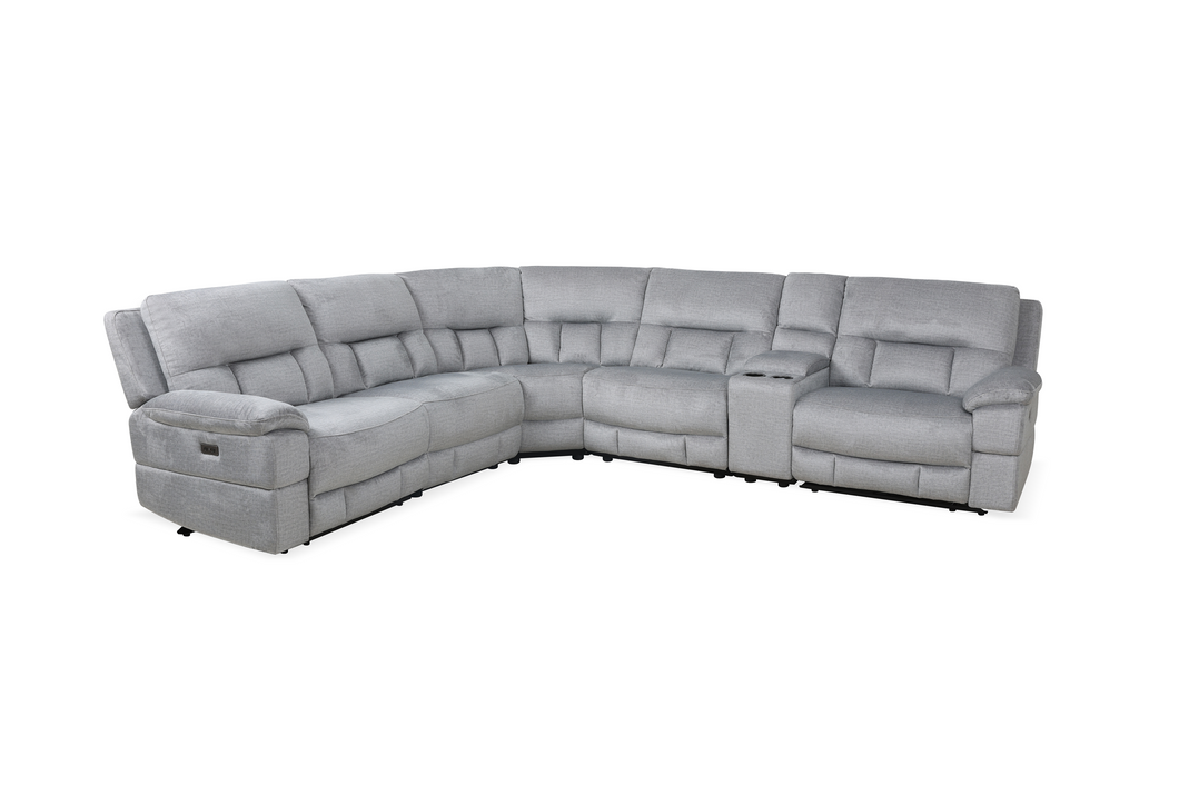 OSHAWA 50793 GREY POWER RECLINING SECTIONAL - Richicollection Furniture Warehouse