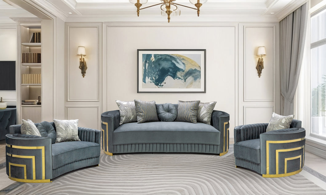 EMMELINE VELVET SOFA SET(ST030) - Richicollection Furniture Warehouse