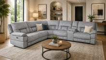 Load image into Gallery viewer, OSHAWA 50793 GREY POWER RECLINING SECTIONAL - Richicollection Furniture Warehouse
