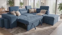 Load and play video in Gallery viewer, Positano Pull-Out Sectional Sofa (6591)
