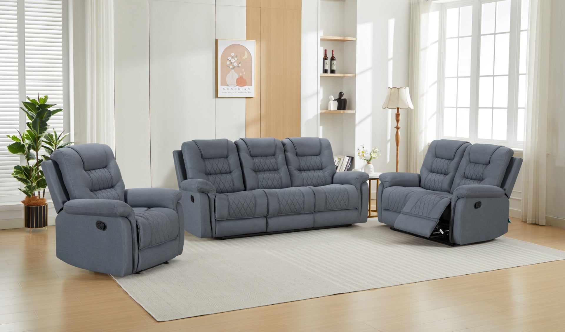 NEXUS 3 PIECE FABRIC RECLINER SET 778890 - Richicollection Furniture Warehouse