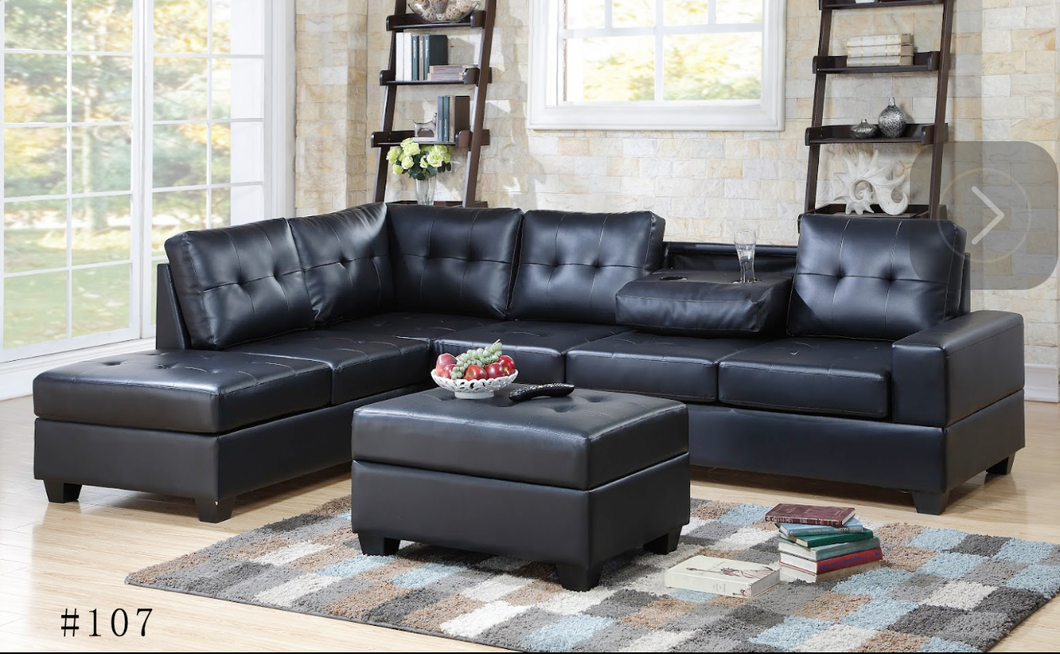 Chelsea Sectional BLACK #1165 - Richicollection Furniture Warehouse