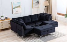 Load image into Gallery viewer, Jessica Fabric Sectional + Ottoman - Richicollection Furniture Warehouse
